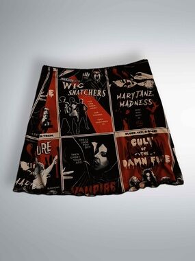 Dolls Kill Horror Comic Panel Mini Skirt - Black & Red